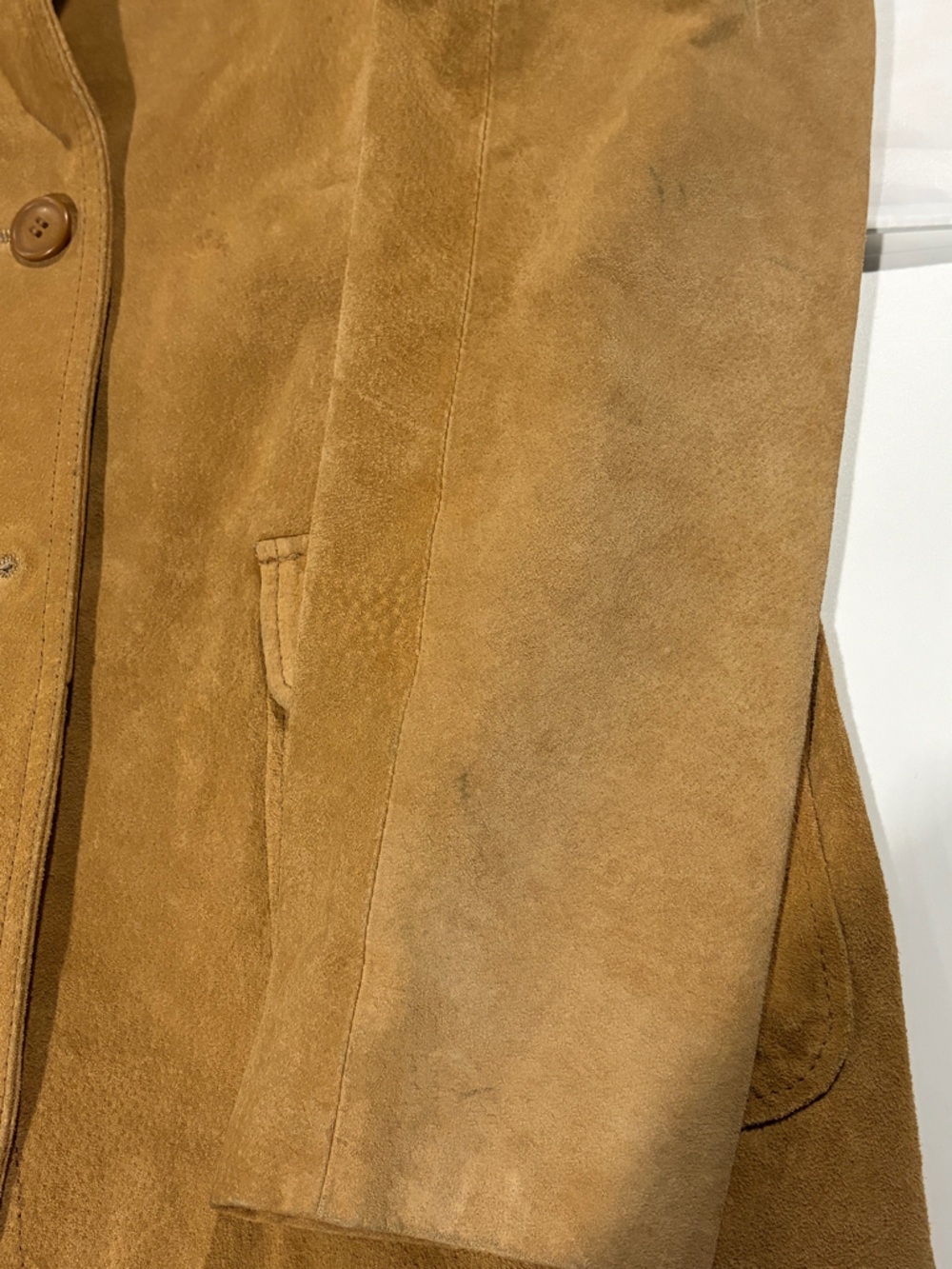 Columbia Women's Suede Cowhide‎ Leather Button-Front Jacket - Picture 6 of 7